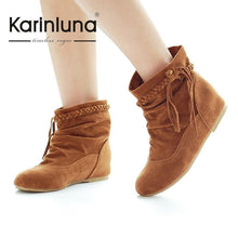 2017 Western Women Boots Faux Suede-Leather Inner Heels Ankle Boots