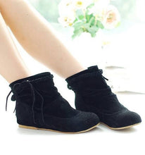 2017 Western Women Boots Faux Suede-Leather Inner Heels Ankle Boots